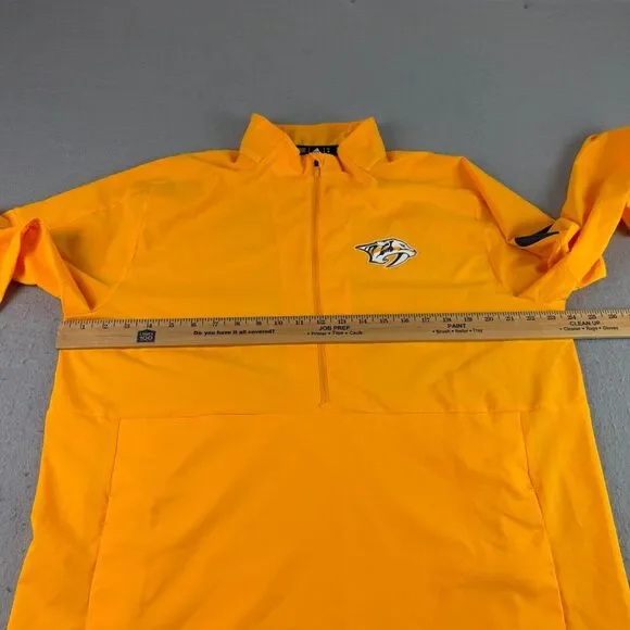 Nashville Predators Jacket Mens Medium Yellow Adidas Windbreaker Lightweight NHL - Picture 6 of 12